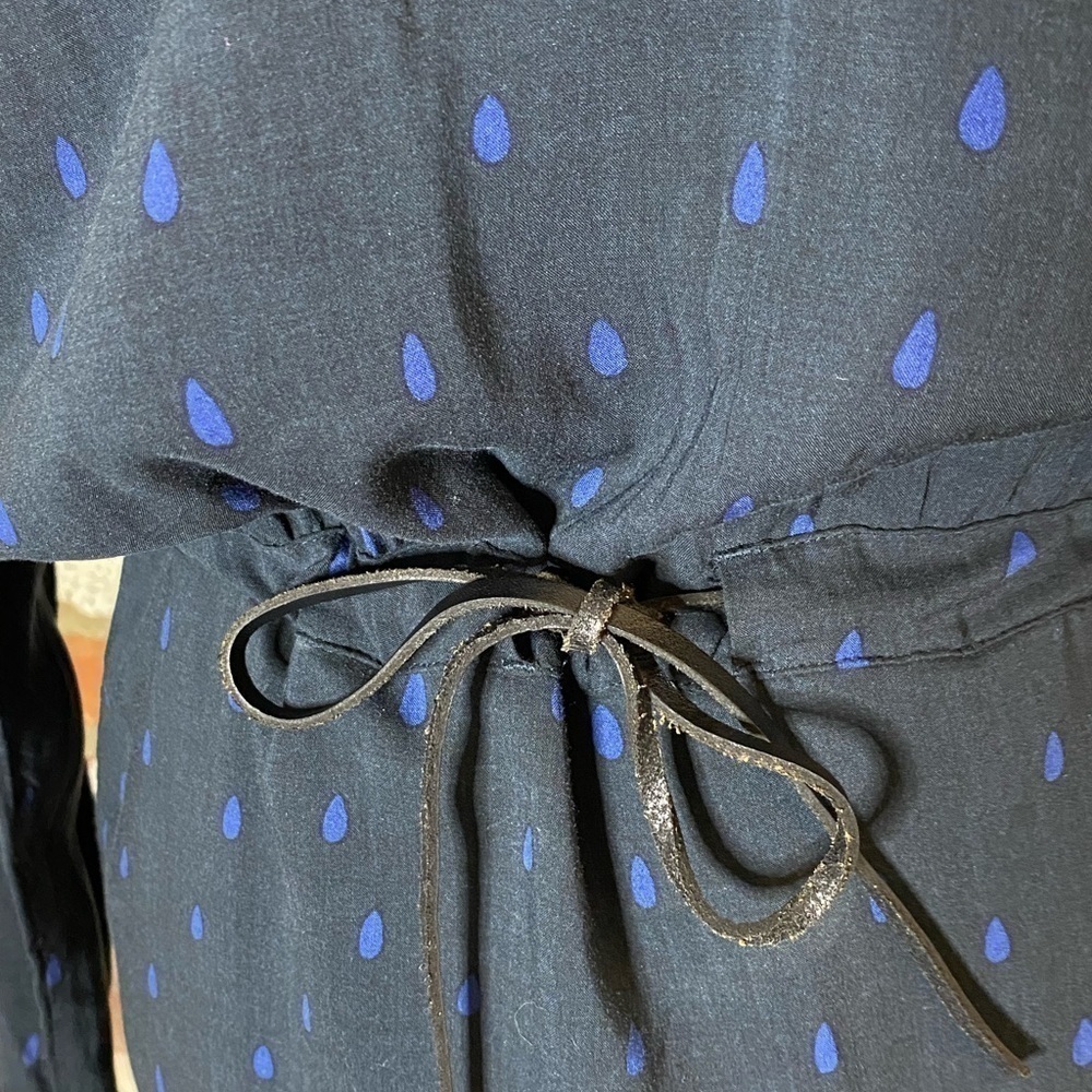 Scotch & Soda Blue Polka Dot Drop Waist Long Sleeve Dress size small NWT - Picture 6 of 11